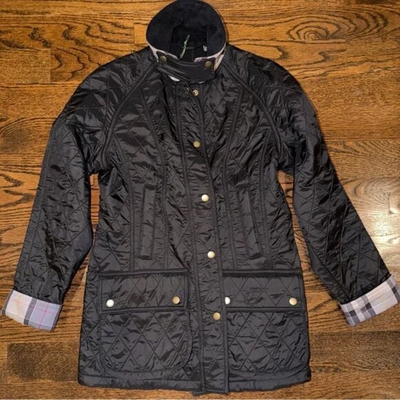 Barbour Beadnell Black Polarquilt Jacket - Size 6 - NWT - Picture 7 of 8